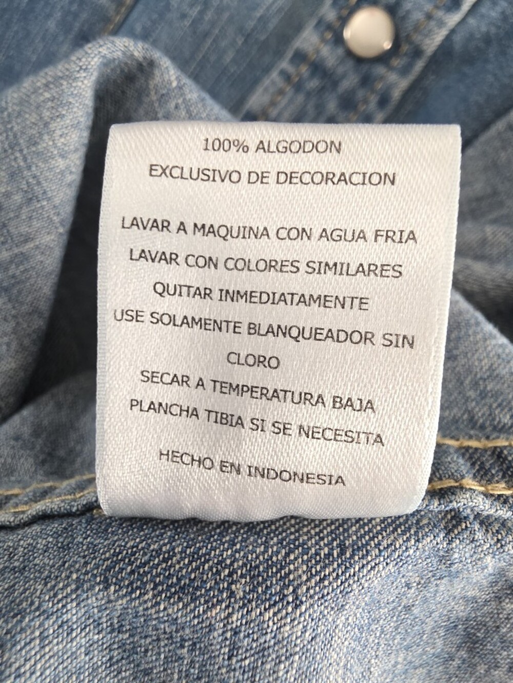 Levi's Standard Fit Pearl Snap Western Denim Shirt Mens L Blue Cotton - Picture 9 of 12